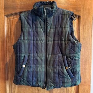 Chaps Ralph Lauren Reversible Puffer Vest Plaid  Quilted Sleeveless Womens L